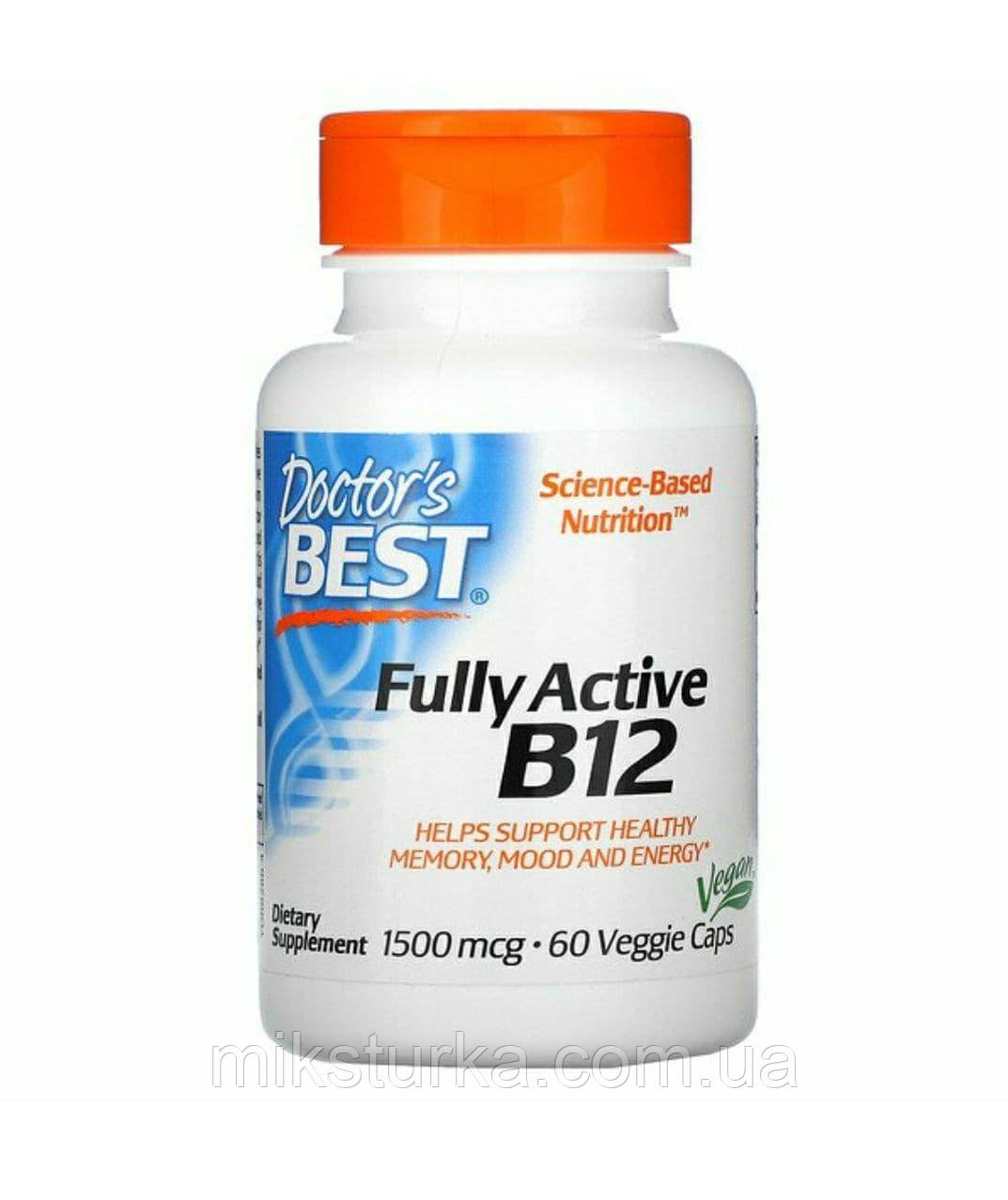 Вітамін В12 Iherb, дозування 1500мкг Doctor's Best, 60 капсул