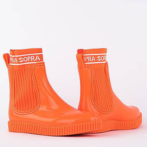 Жіночі гумові силіконові чоботи/ Помаранчеві чобітки/короткі гумові чобітки/Жіночі гумові чобітки