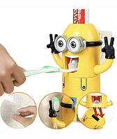 Міньйон Дитячий Автоматичний дозатор тримач для зубної пасти диспенсер і щіток видавальник