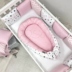 Кокон Baby Design Premium Сіро рожевий