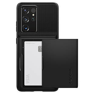 Чохол Spigen Slim Black Armor для Samsung Galaxy S21 Ultra