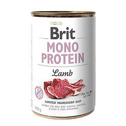 Консервований корм для собак Brit (Бріт) Mono Protein Lamb з ягням 400 г