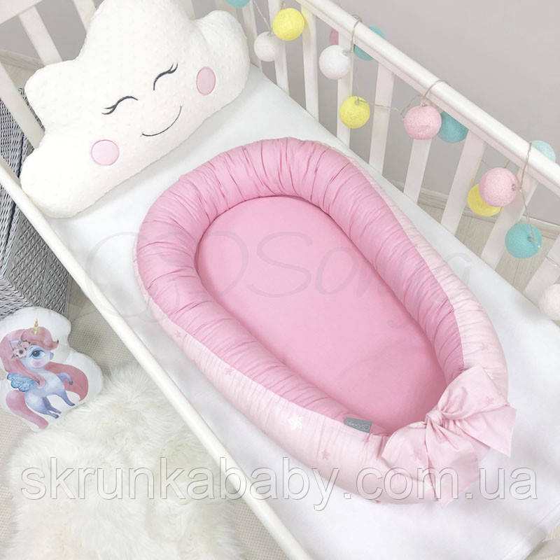 Кокон Baby Design Зірки на рожевому, фото 1