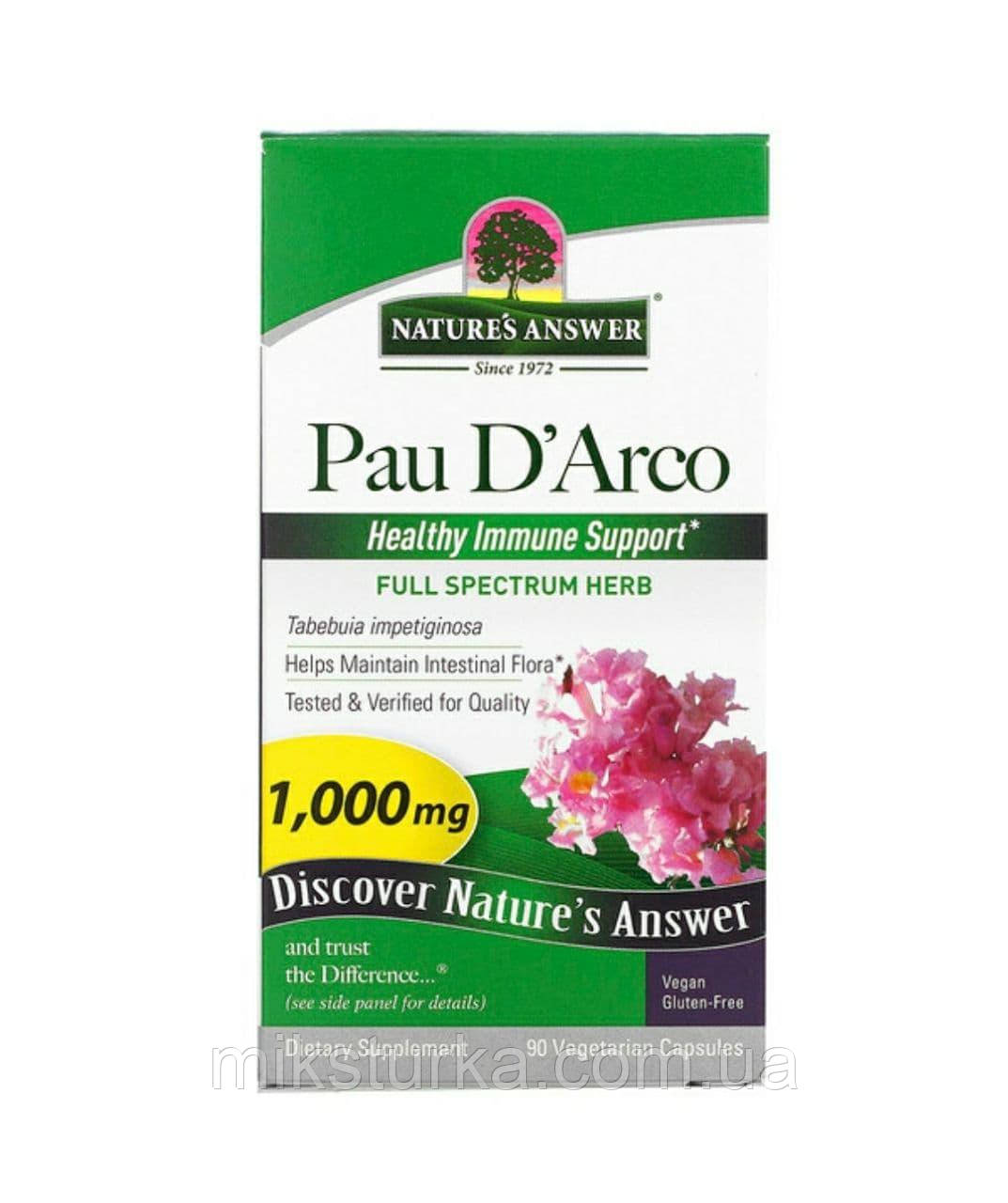 Кора мурашиного дерева Iherb Pau d'Arco, 90 капсул