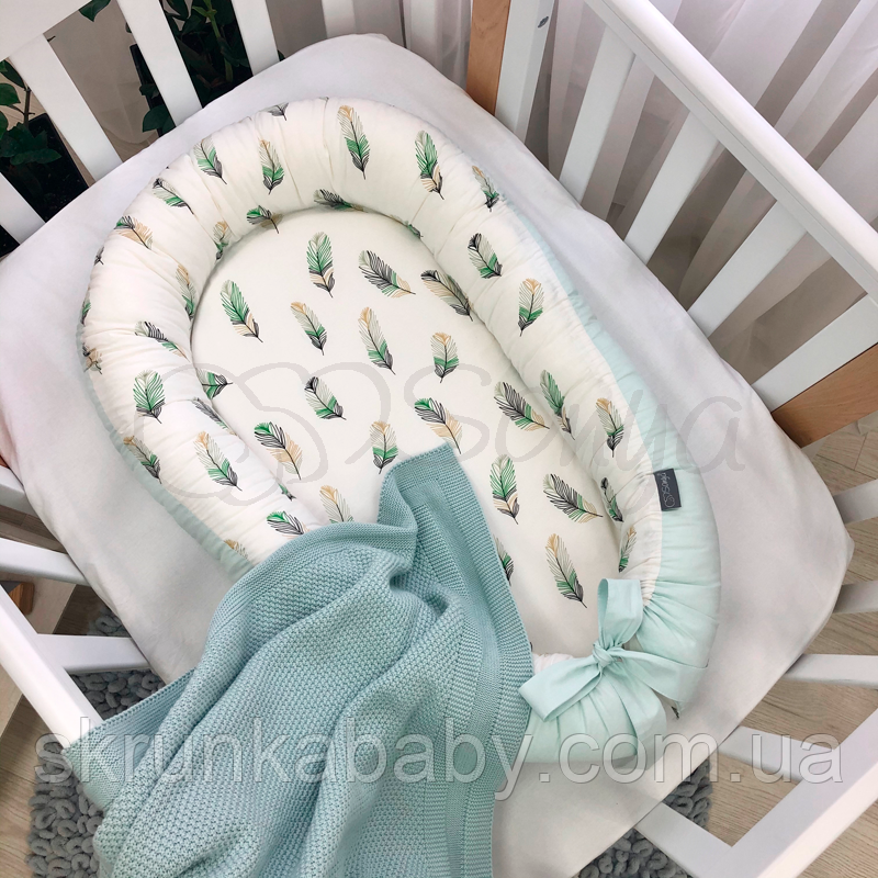 Кокон Baby Design Перо м'ята, фото 1