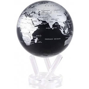 Гіро-глобус Solar Globe "Політична карта" 11,4 см сріблясто-чорний