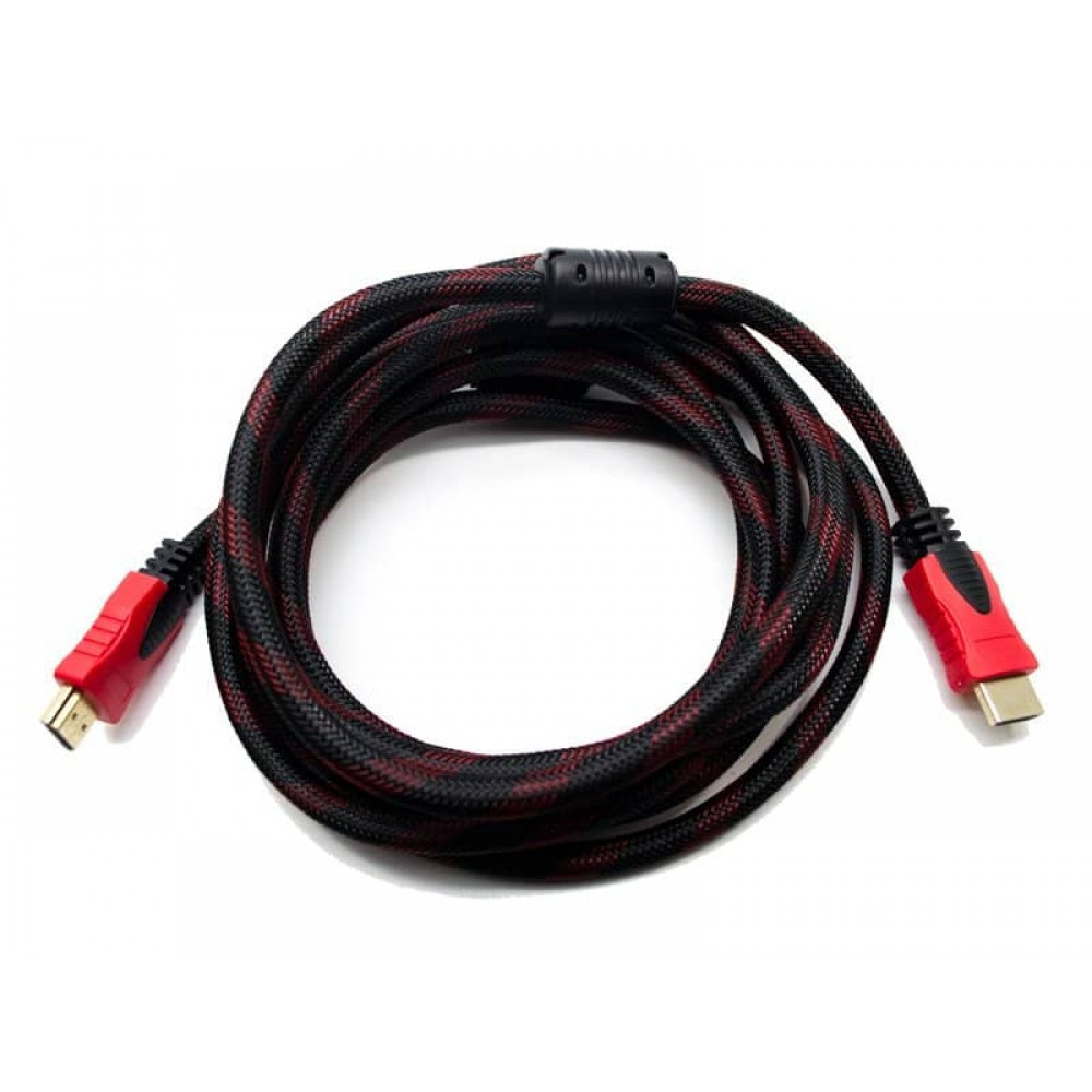 Кабель, шнур HDMI Geotex GTX HDMI, плетений, товсте тканинне обплетення, позолочені контакти, 5 м, фото 1