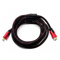 Кабель, шнур HDMI Geotex GTX HDMI, плетений, товсте тканинне обплетення, позолочені контакти, 5 м