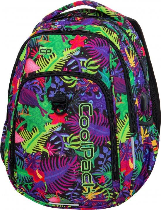 Рюкзак школьный CoolPack Strike L + USB PORT для девочек 0.68 кг 44 x 32 x 15 см 27 л Jungle (B18041)