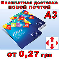 Друк листівок, оголошень, плакатів формату А3 (29,7х42)