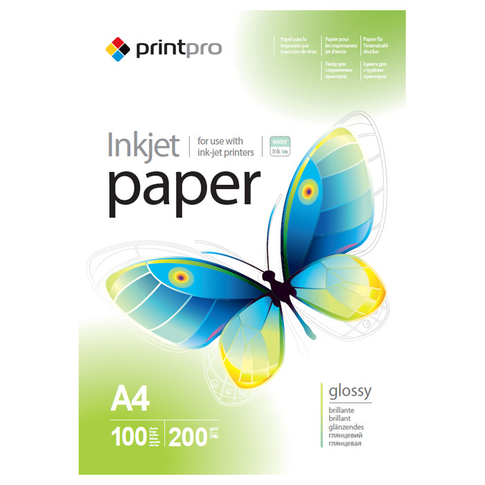 Папір PrintPro Glossy 200 г/м, А4, 100 л/в магазині