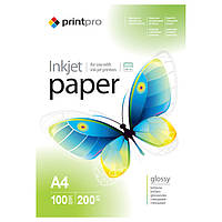 Папір PrintPro Glossy 200 г/м, А4, 100 л/в магазині