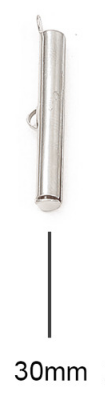 Кінцевик для браслетів, прикрас верстатного плетіння, колір срібло 30 мм - 1 пара