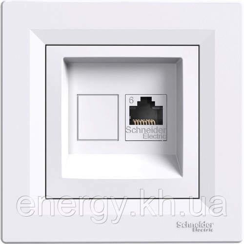 Розетка комп'ютерна RJ45 UTP кат. 6 біла Asfora EPH4700121
