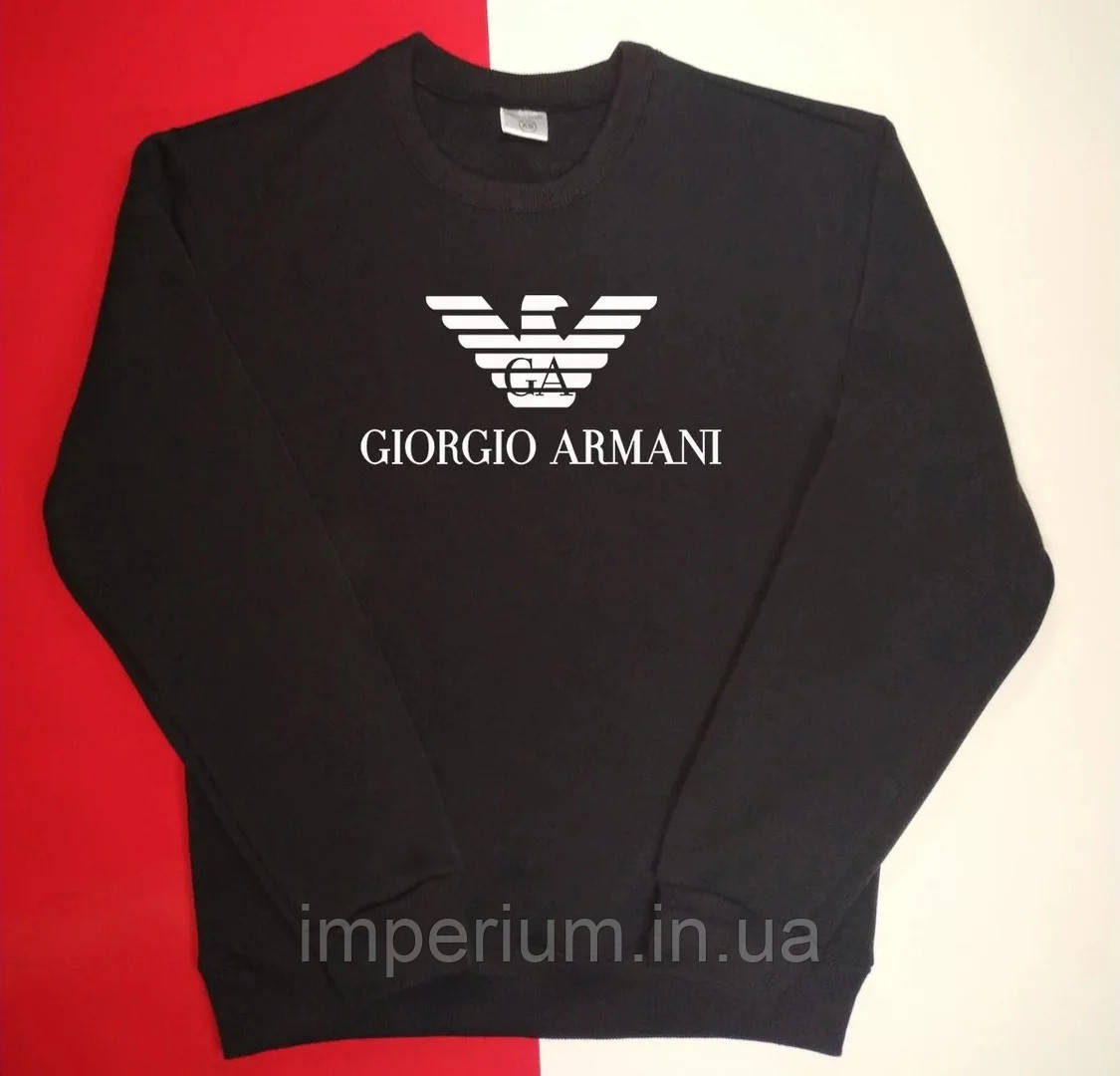 Світшот з логотипом Giorgio Armani | чорна кофта