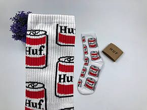 Шкарпетки Високі Жіночі Чоловічі City-A HUF Coke Банки Білі 37-43, фото 3