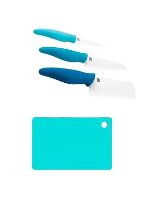 Набір ножів з обробною дошкою Ceramic Knife Cutting Board Set 4in1, фото 2