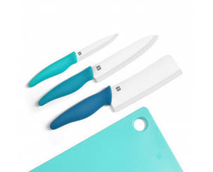 Набір ножів з обробною дошкою Ceramic Knife Cutting Board Set 4in1, фото 2