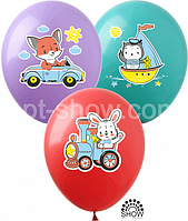 Повітряні кулі "Звірятка" група-10" 12" (30 см) Пастель Асорті В упак: 100 шт ТМ Арт «SHOW»