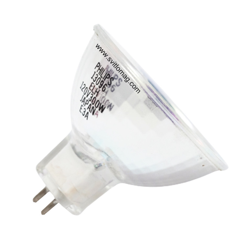 Лампа галогенна з інтерференційним відбивачем 120v 300w PHILIPS 13096 ELH MR16 GY5.