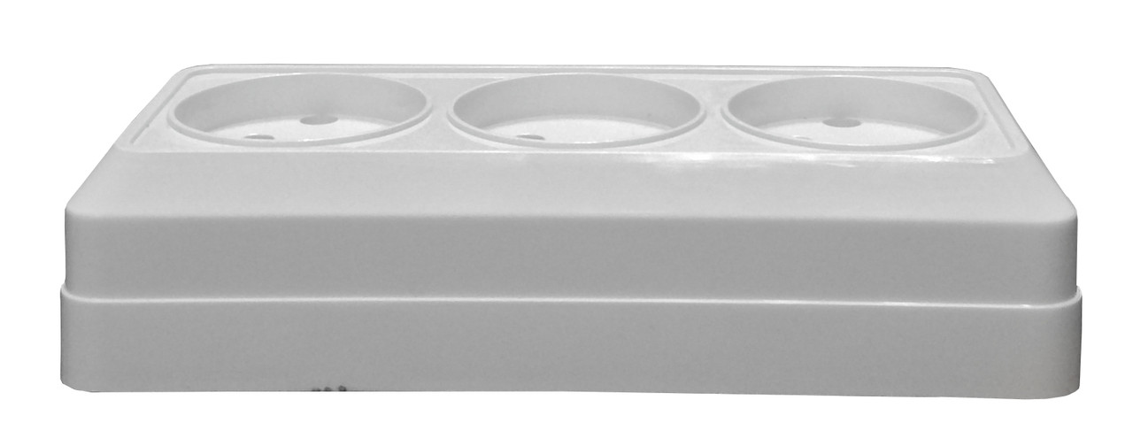 Купити Розетка потрійна б/з накладна керамічна біла 10А/16А RODINA ...