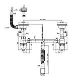 Сифон для подвійной мийки Lidz (GRA) 47 01 002 11 для кухні., фото 3