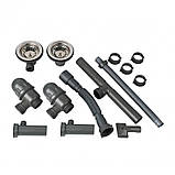 Сифон для подвійной мийки Lidz (GRA) 47 01 002 11 для кухні., фото 2