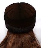 Жіноча зимова норкова кепка з цільного хутра "Норма", фото 4