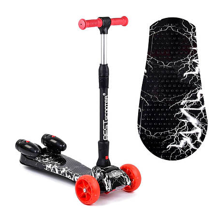 Best Scooter Maxi дитячий триколісний самокат з парогенератором і світяться турбінами (блискавка), фото 1