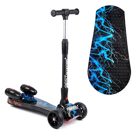 Best Scooter Maxi дитячий триколісний самокат з парогенератором і світяться турбінами (блискавка), фото 1