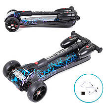Best Scooter Maxi дитячий триколісний самокат з парогенератором і світяться турбінами (блискавка), фото 6
