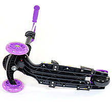 Best Scooter дитячий триколісний самокат 5 в 1 з світяться колесами і сидінням (квіти), фото 6