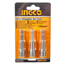 Набір магнітних торцевих головок 10 мм 1/4" × 65 мм 3 шт. INGCO