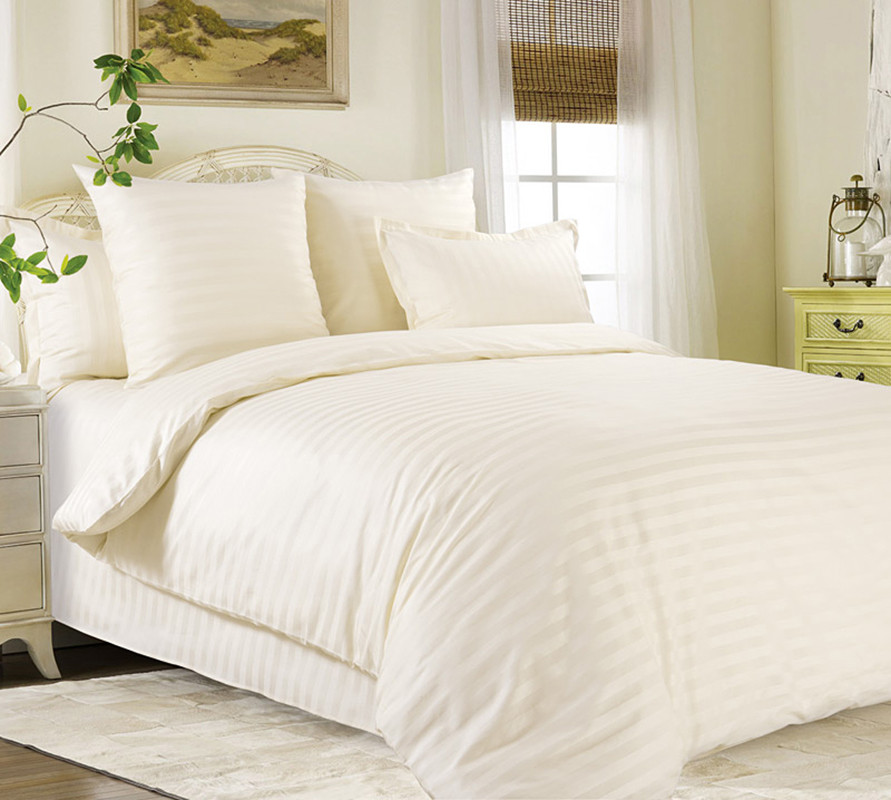 Полуторна постільна білизна зі страйп сатину 150х220 (18938) Бавовняна постільна білизна Кольоровий страйп сатин, фото 1