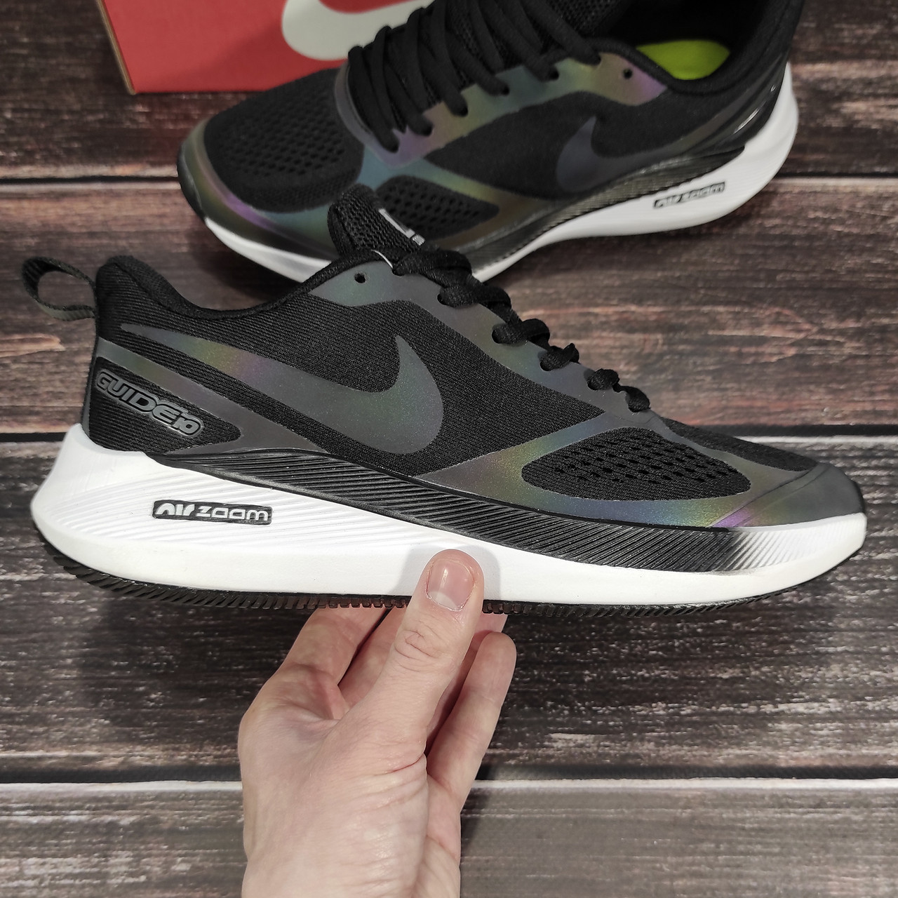 Мужские кроссовки Nike Air Zoom Guideio Хамелеон черные Найк Аир Зум ...
