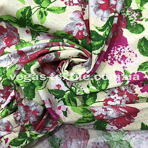 Трикотаж Кулір халатний (бавовна) Туреччина (150gsm/1.8м) квіти