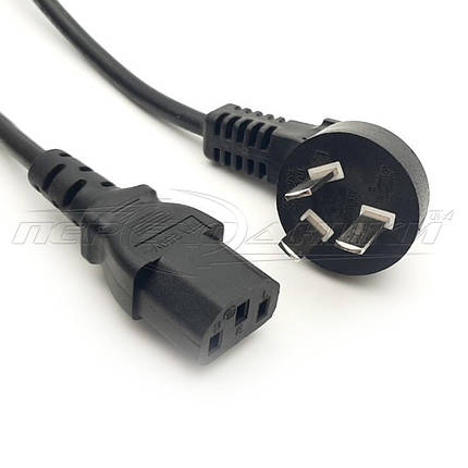 Кабель живлення 220V для комп'ютера CEE 7/4-С13 (січення 3х0.5 мм2), біметал, 1.2 м (кітайський роз'єм), фото 1