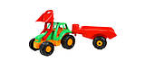 Іграшка машинка пластикова трактор з причепом великий, фото 2
