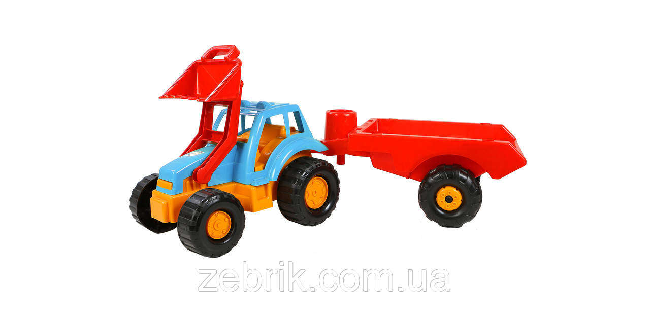 Іграшка машинка пластикова трактор з причепом великий