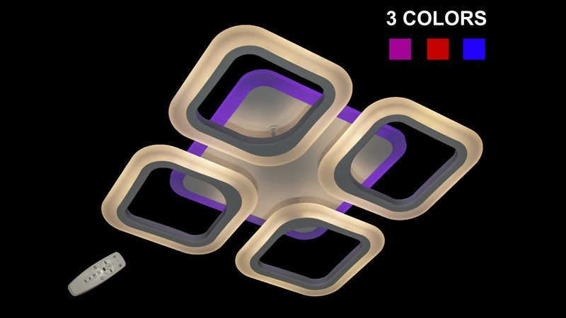 Світлодіодна люстра з пультом димером 5588/4S WH LED 3color dimmer, фото 1