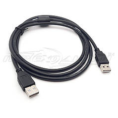 Кабель USB 2.0 AM-AM з феритом, 1.5 м (чорний)