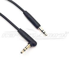 Аудіокабель AUX 3.5 mm jack 1 м, кутовий (висока якість)