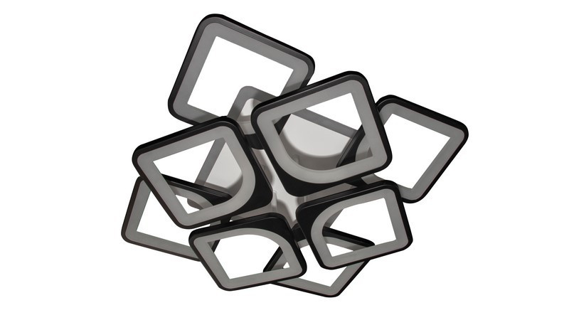 Сучасна яскрава діодна люстра 5543/4+4S BK LED 3color dimmer, фото 1