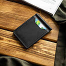 Чоловічий затискач для грошей із натуральної шкіри Simple. Чоловічий гаманець із затискачем. Притиск для купюр чорний, фото 4