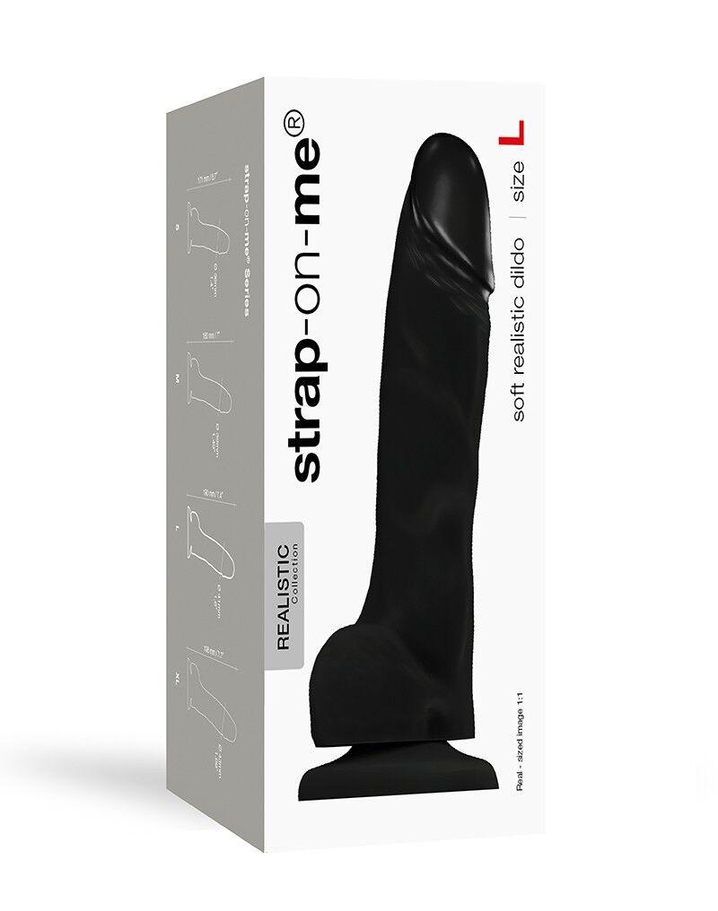 Реалістичний фалоімітатор Strap-On-Me SOFT REALISTIC DILDO Black - Size L 777Shop.com.ua