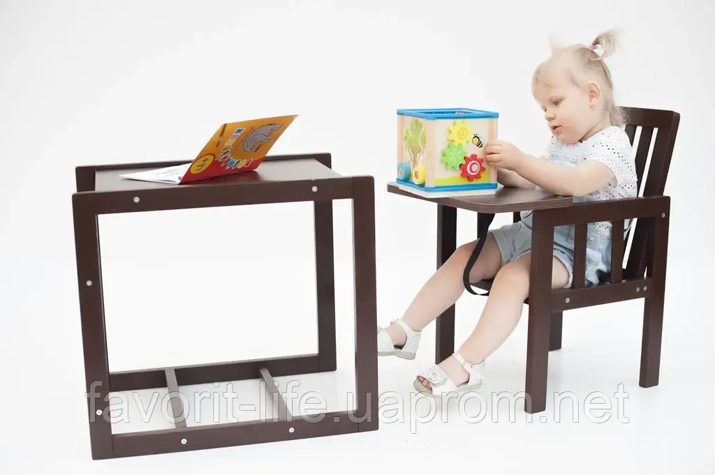 Детский стульчик для кормления Детский сон "Малятко" орех (59047) - фото 3 - id-p714711221