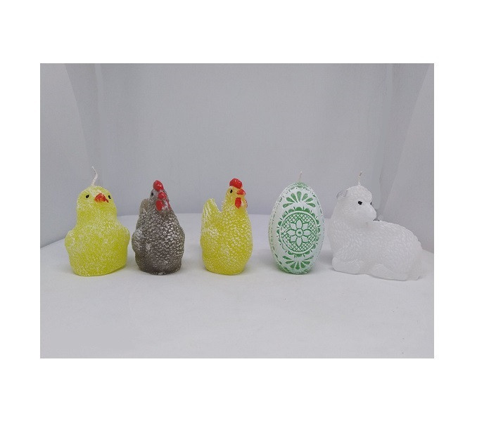 Свічка велика пасхальна декорована (асортимент), 7 см, фото 1