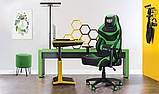 Комп'ютерне крісло AMF VR Racer Expert Champion кожзам чорно-зелений для геймерів, фото 7