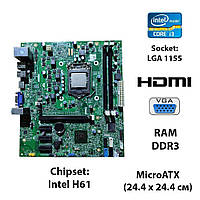 Комплект: материнская плата Dell MIH61R-MB / Socket LGA 1155 с процессором Intel Core i3-2120 (2 (4) ядра по