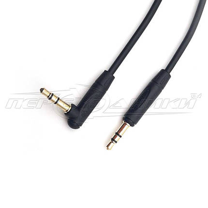 Аудіокабель AUX 3.5 mm jack 1 м, кутовий (висока якість), фото 2